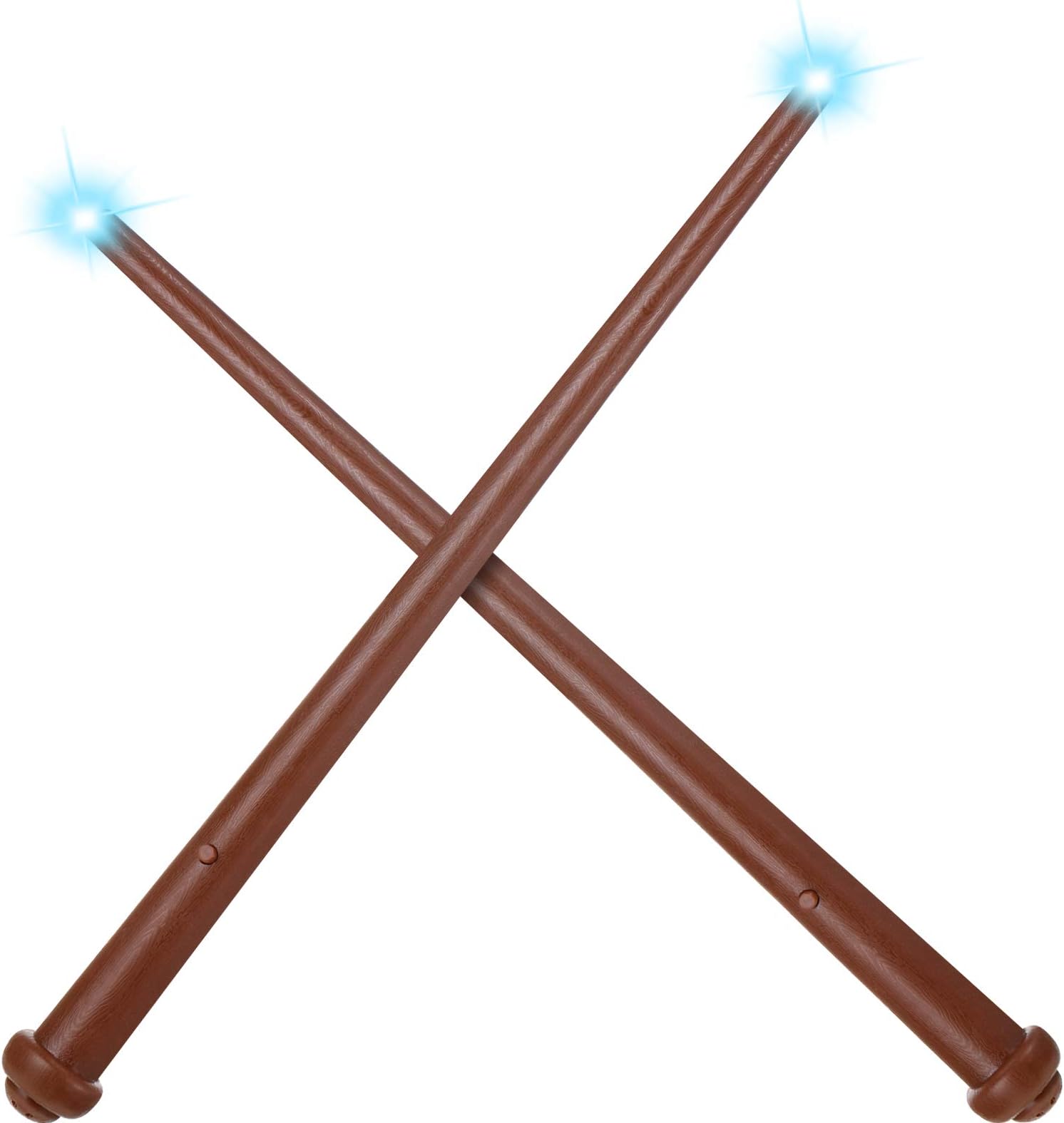 Gejoy 2 Piece Light-up Wand Light and Sound Toy Wizard Wands for Cosplay (Dark Brown)