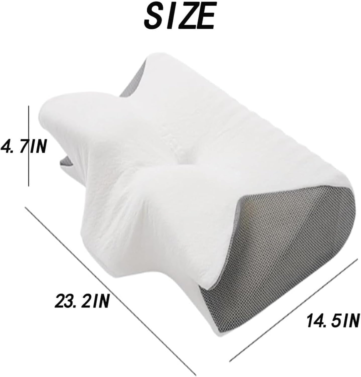 New Relief Pillow Neck Support, Cervical Neck Pillows, Relief Pillow Side Sleeper, Memory Cotton, Sleep Apnea Orthopedic Deep Sleep Pillows (White)