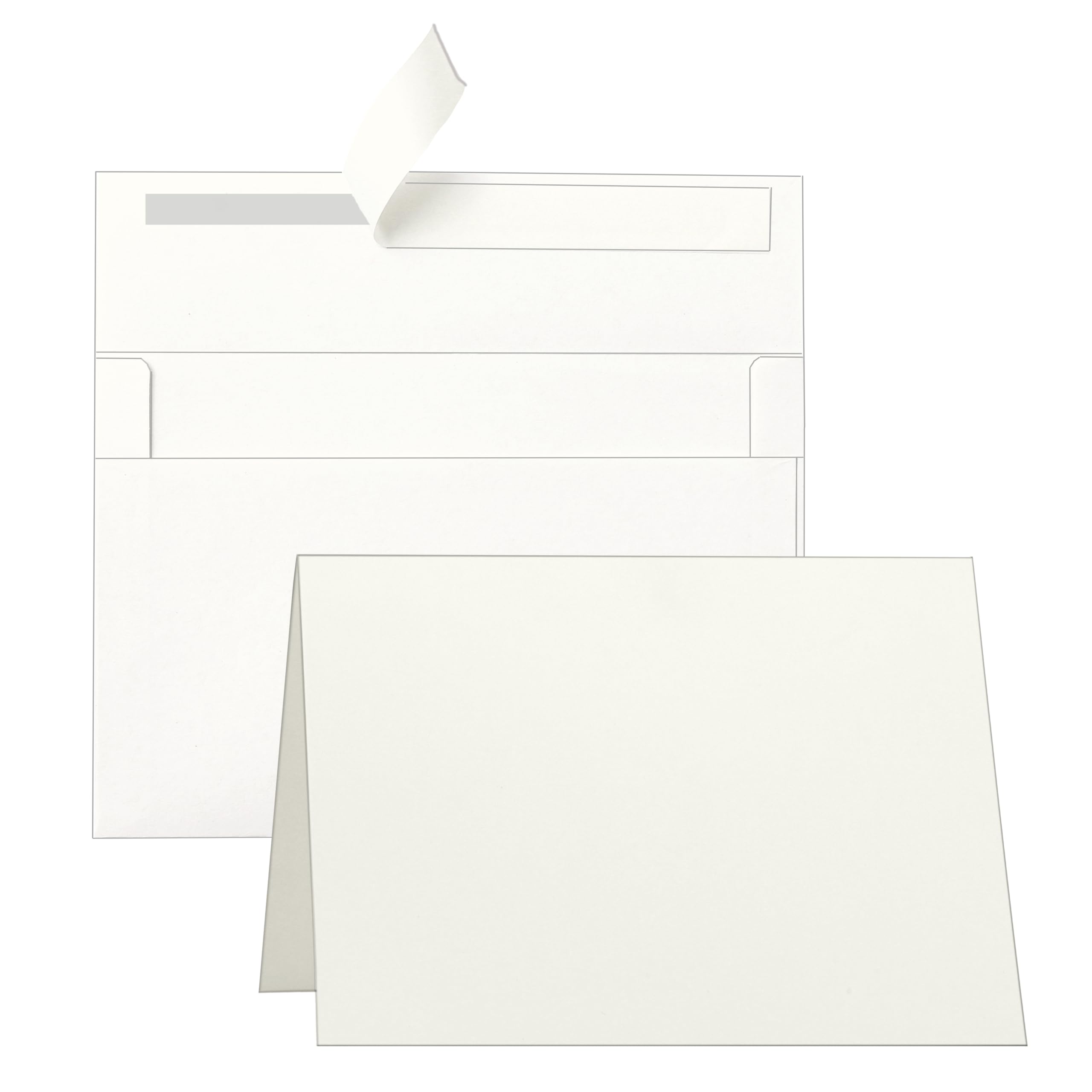 Guakicae Blank Cream Cards and Envelopes 5 x 7 Off White 300GSM Folded Cardstock and A7 Envelopes Printable Self Seal 20 packs for Wedding Invitations
