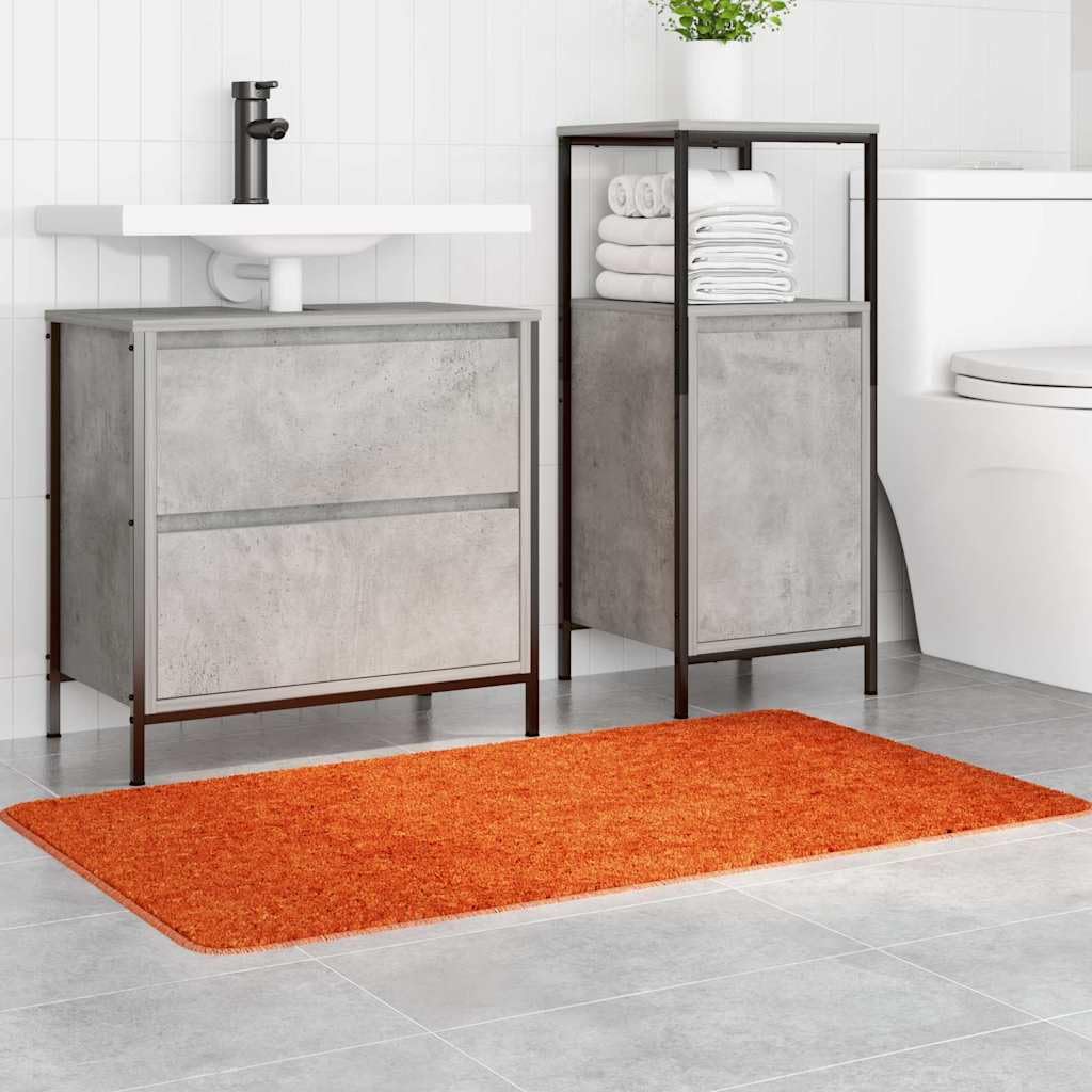 Rutschfeste Badmatte Orange 70 x 120 cm PP mit Latex-Rückseite für Sicherheit Komfort und modernes Design, ideal für Badezimmer, Duschen, WC und Gästebad, langlebig