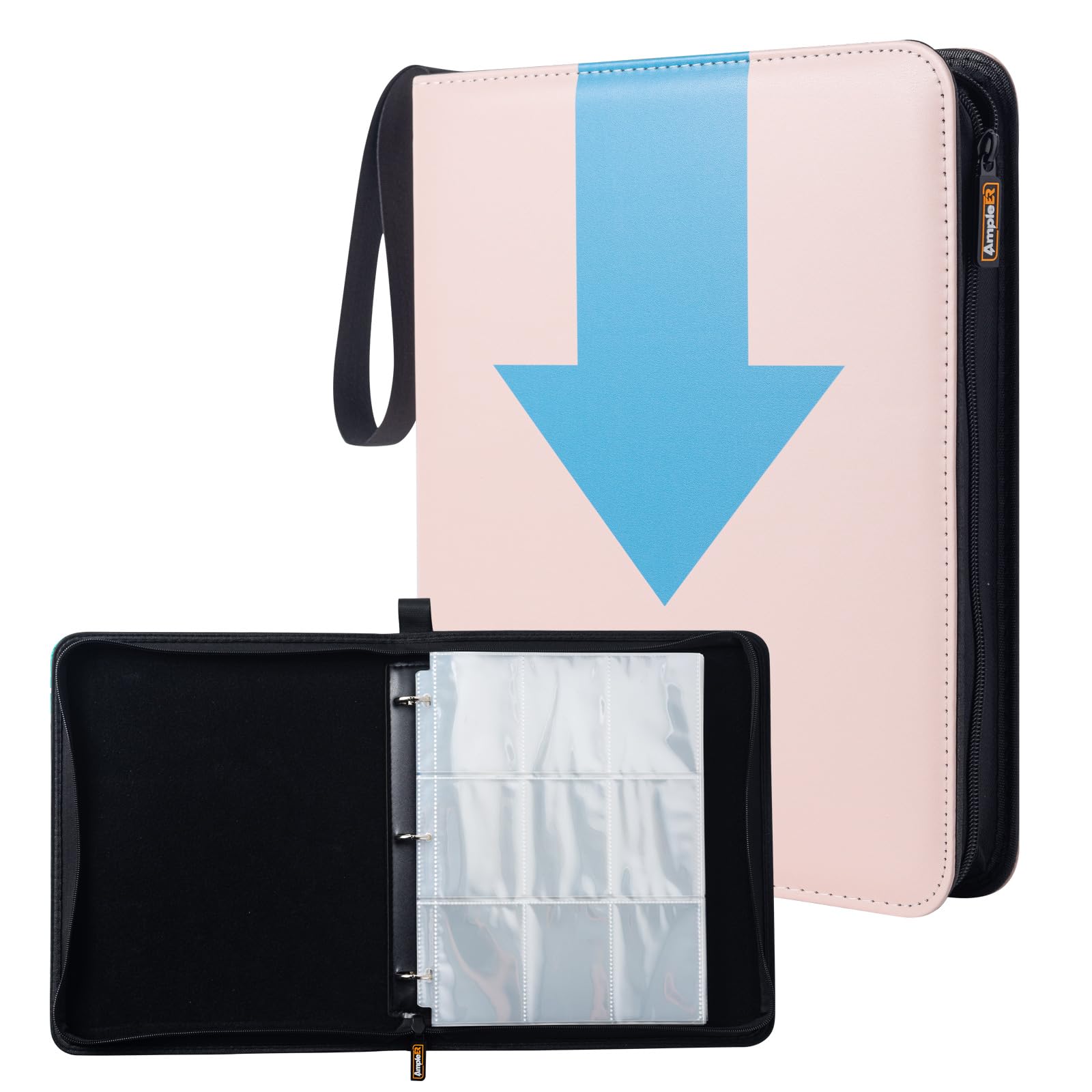 MTG - Raccoglitore per carte collezionabili a 9 tasche, in pelle PU, con cerniera, con 900 scomparti per pagine trasparenti, per collezionisti di carte sportive e baseball TCG