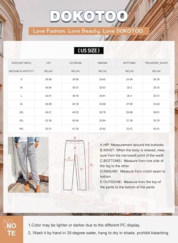 Dokotoo Womens Summer Comfy Casual Loose Breezy Leopard Drawstring Elastic Waist Loose Jogging Jogger Pants Sweatpants For Women With Pockets Large #TOP5