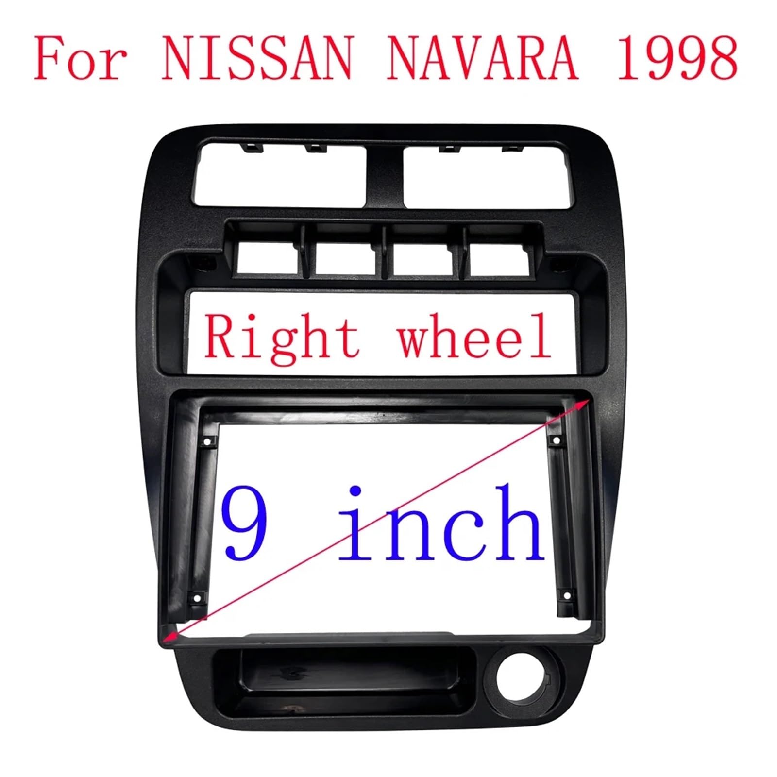 Autoradio Rahmen 9-calowy panel radia samochodowego pasujący do Nissana Navara D21 1992-1998 RHD zestaw montażowy konsoli deski rozdzielczej Ramka do radia