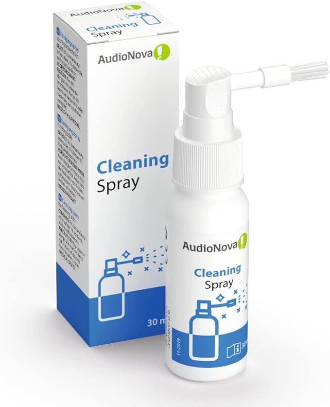 AudioNova Hearing Aid Cleaning Spray Brush 30ml Cleaning and