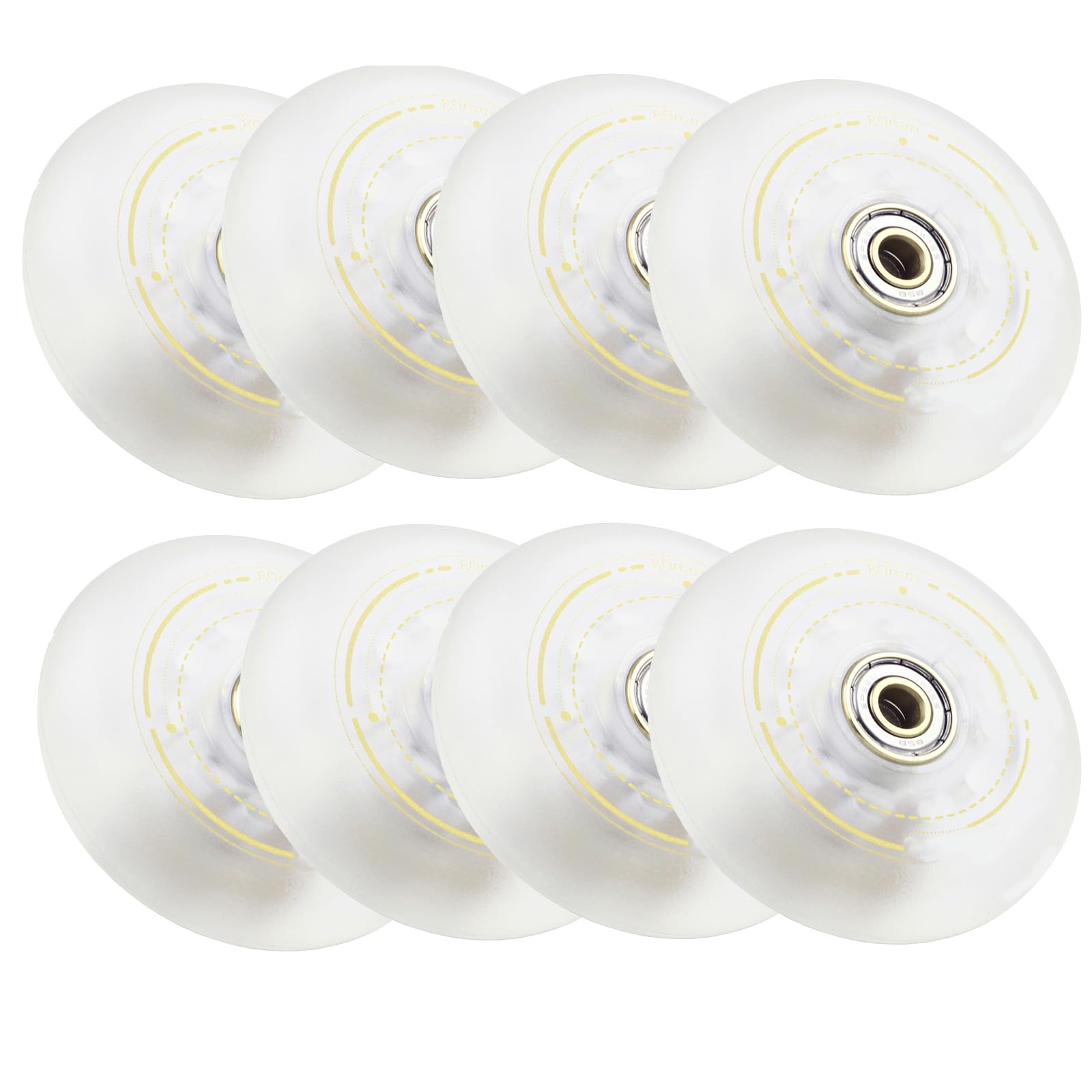 Ruedas de Repuesto para Patines en Línea Exterior Interior Ruedas para Patines en Línea de Velocidad Shine Flash, 8 Piezas, 90A, con Inserto de Chispa Firestone, Rodamiento Dorado, Modelo A, 80 mm