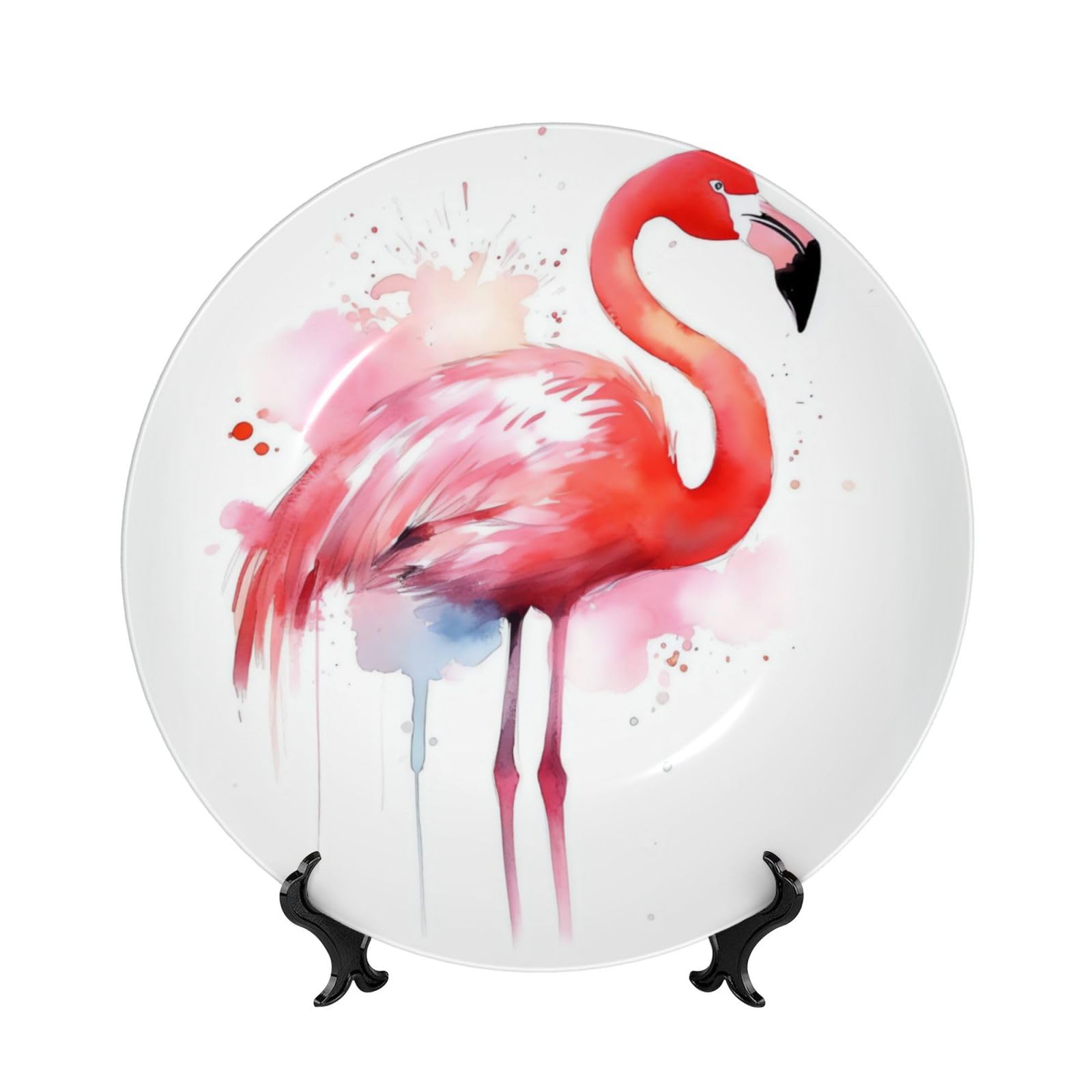 Assiette porcelaine flamant rose 15,2cm pour meuble vide