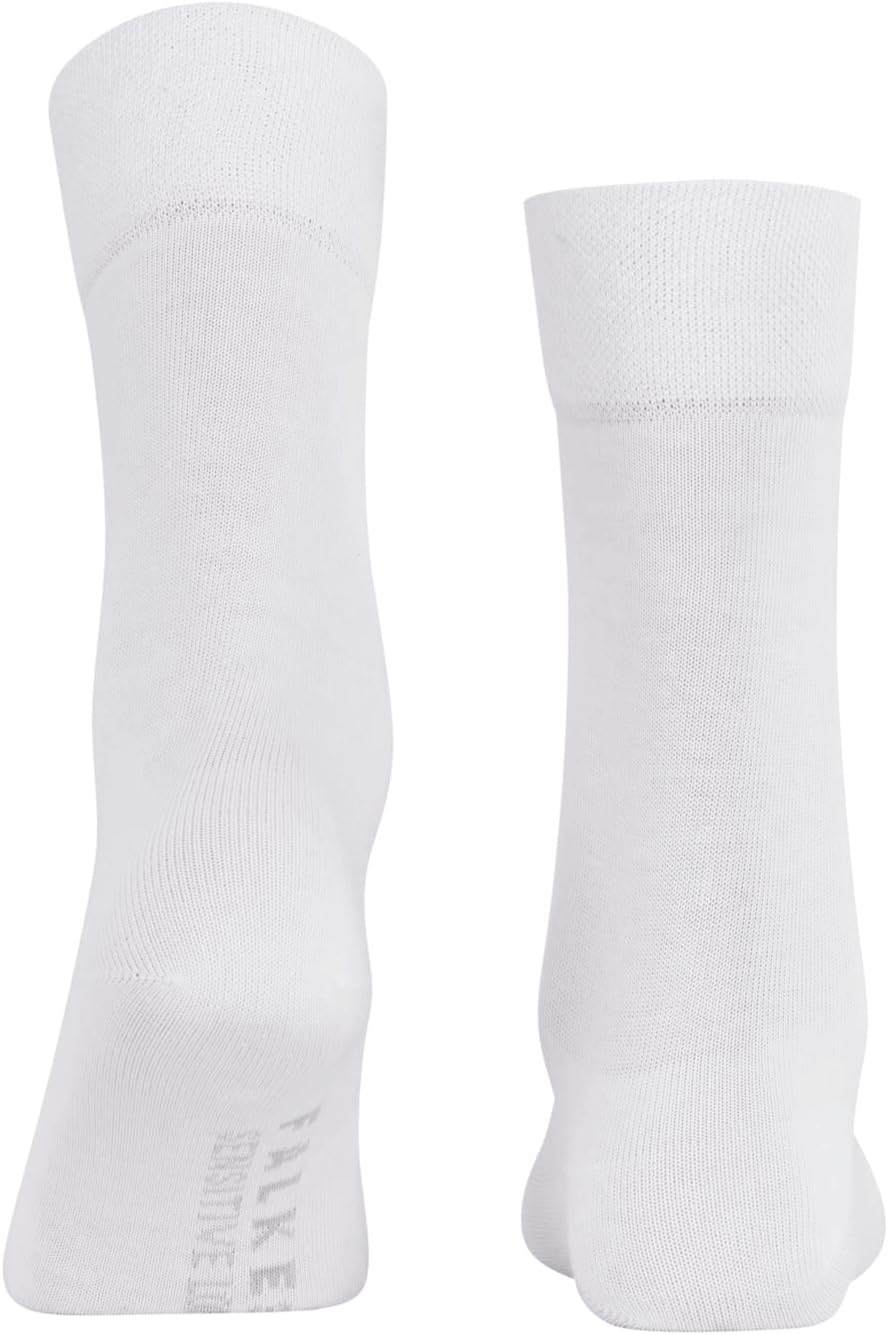 FALKE Women's Sensitive London Socks, Wide Top, Skin-Friendly, Great for Diabetics, Breathable, Sustainable Cotton, White (White 2000), 8-10.5, 1 Pair