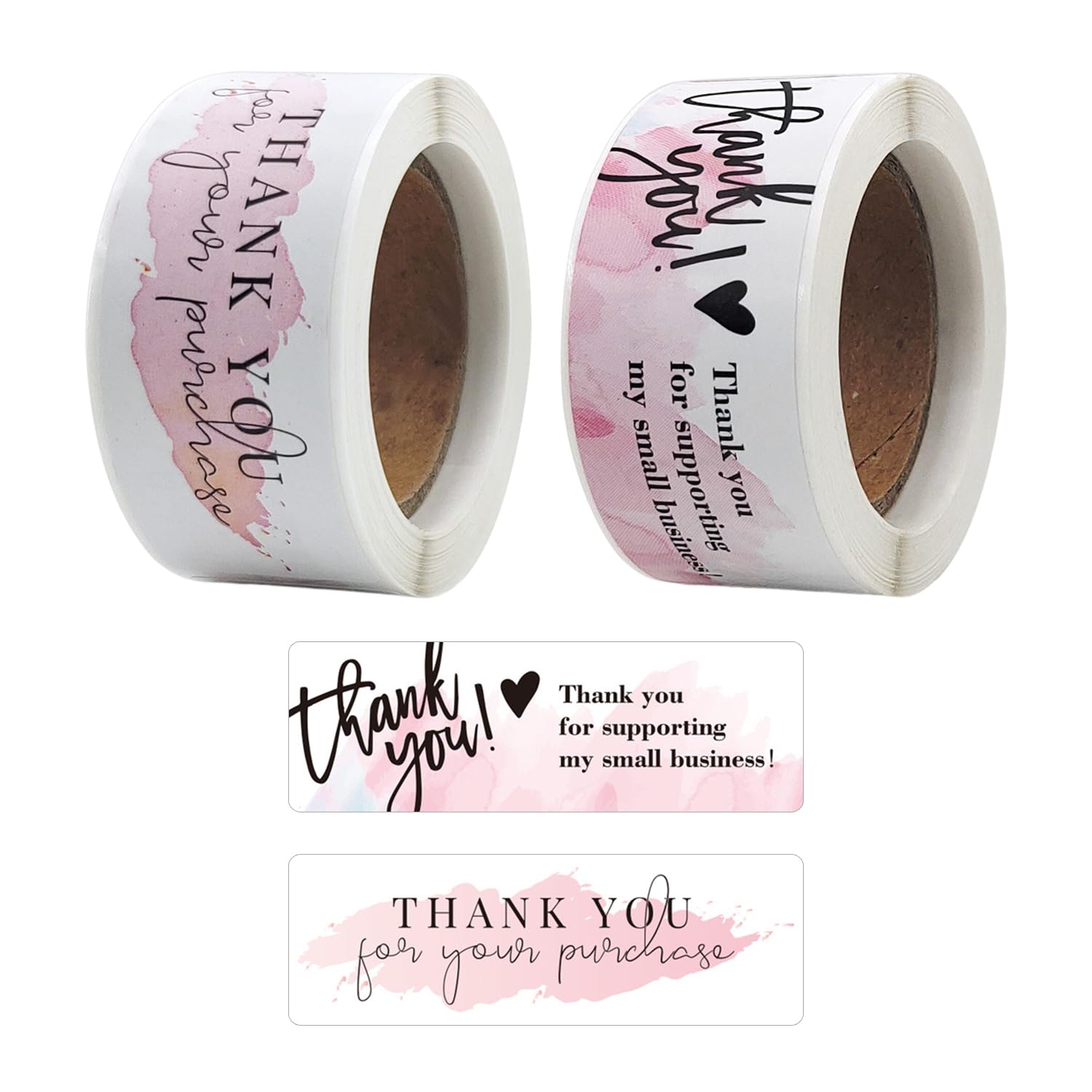 2 Rolls of Thank You Stickers, Self-Adhesive Label Stickers, Round Sealing Stickers, Gift Packaging Stickers.