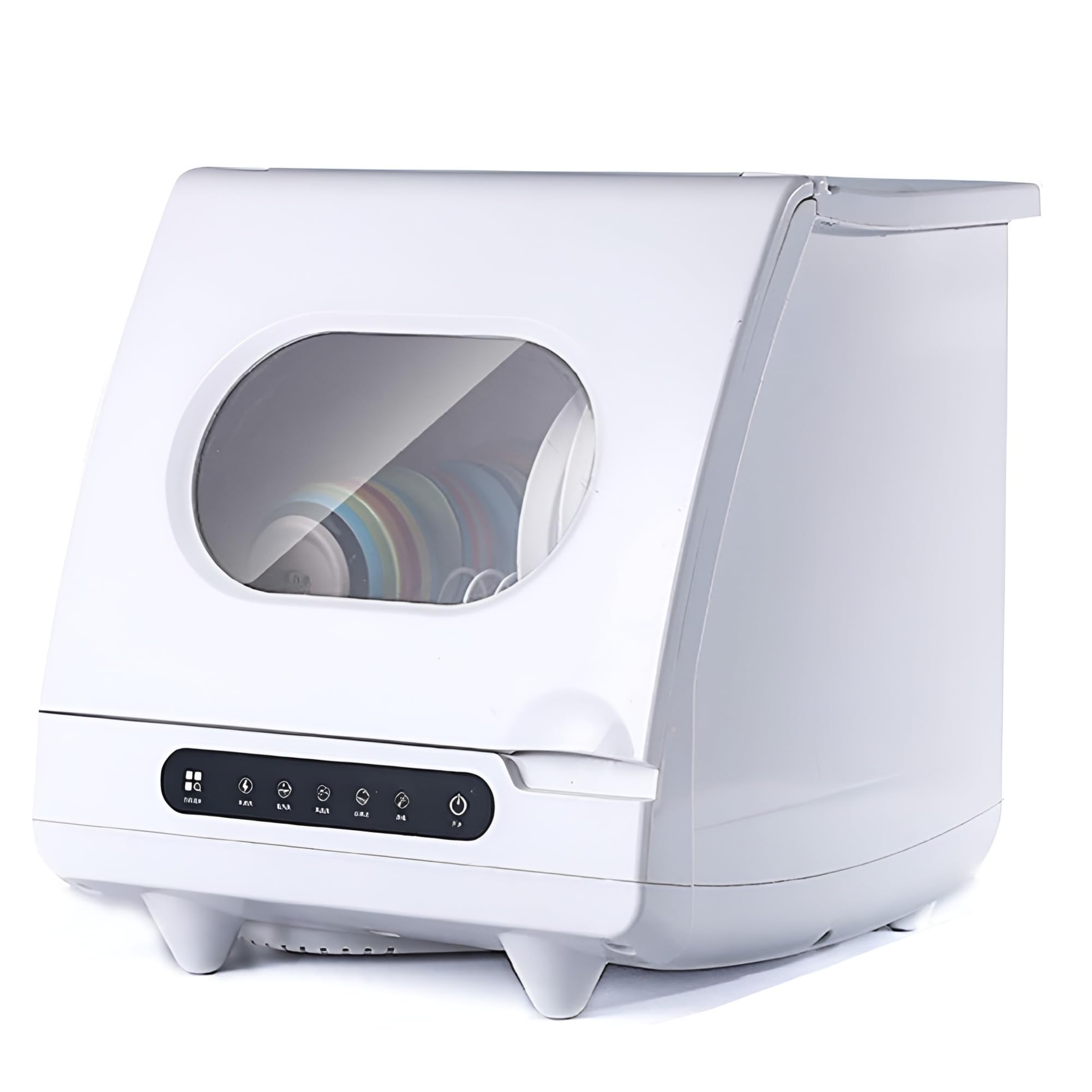 Mini zmywarka, kompaktowa automatyczna zmywarka stołowa z panelem dotykowym, 5 programów mycia, 1200 W do mieszkań, akademików, biur i kempingów
