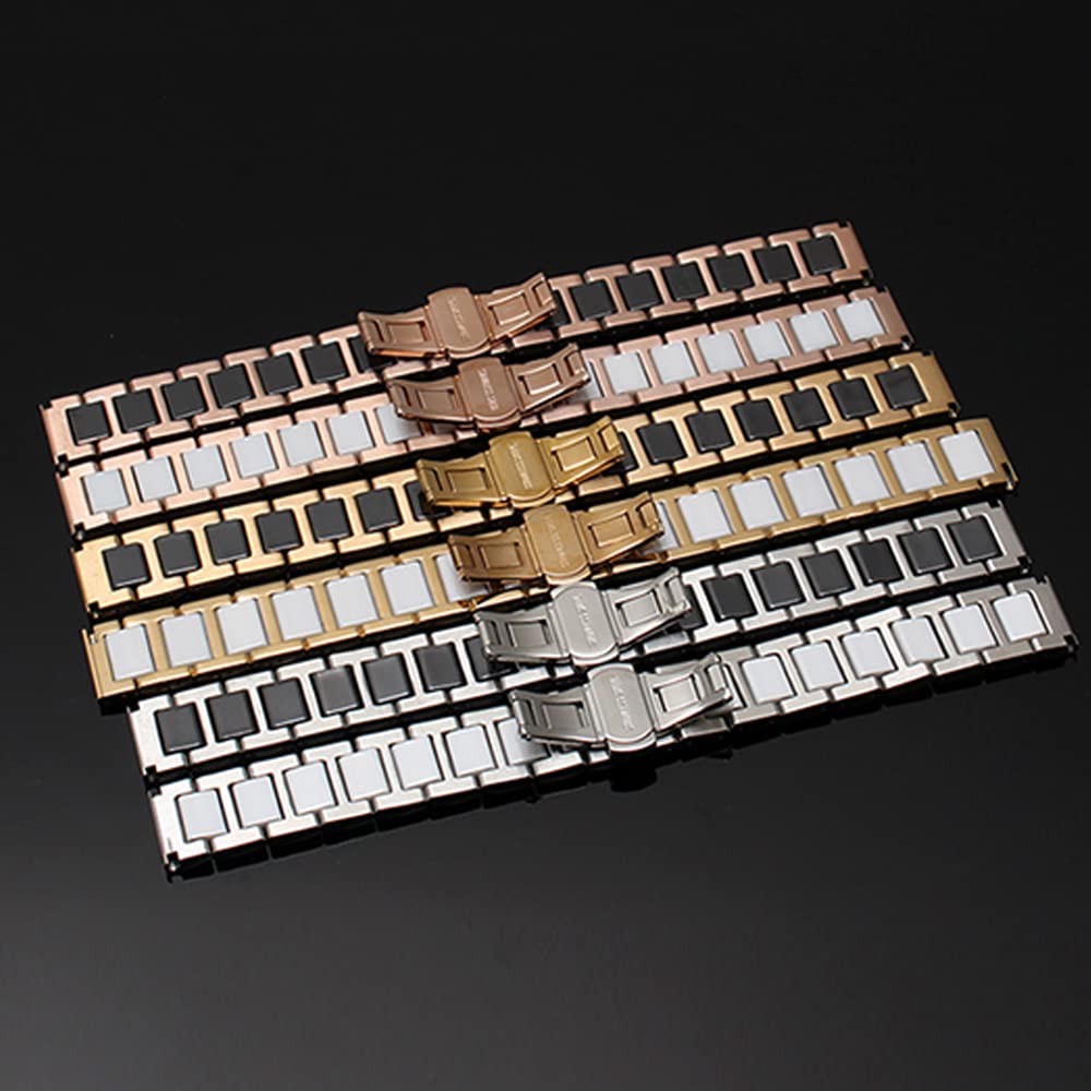 Uhrenarmband 12mm 14mm 16mm 18mm 20mm 22mm Edelstahl Keramik Uhrenband Männer Frauen Schmetterling Schnalle Armband Band