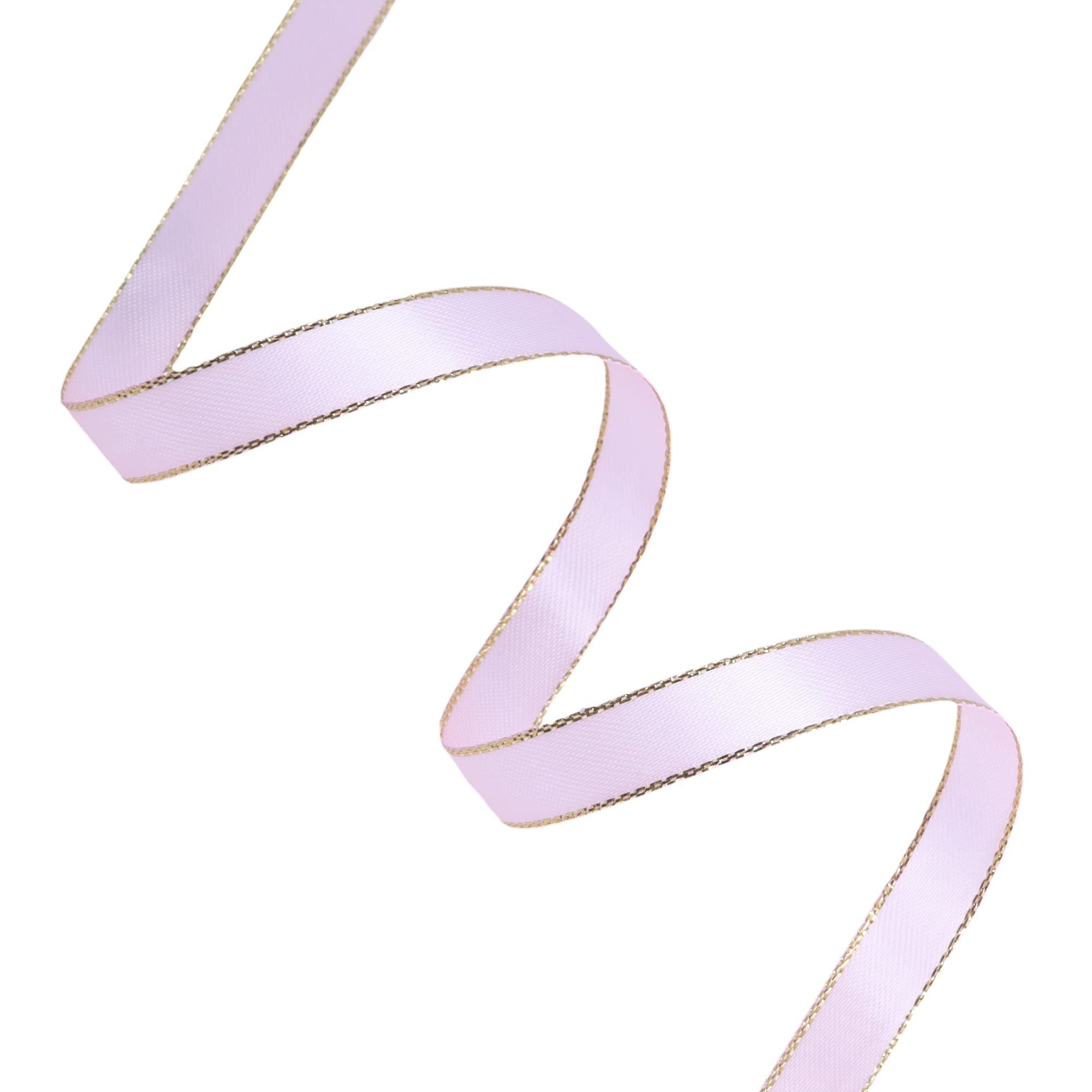 VATIN Double Faced Satin Ribbon 10mm Pink with Gold Edge 45m for Decoration Craft, Gift Wrappping Wedding Card Decoration - Image 4