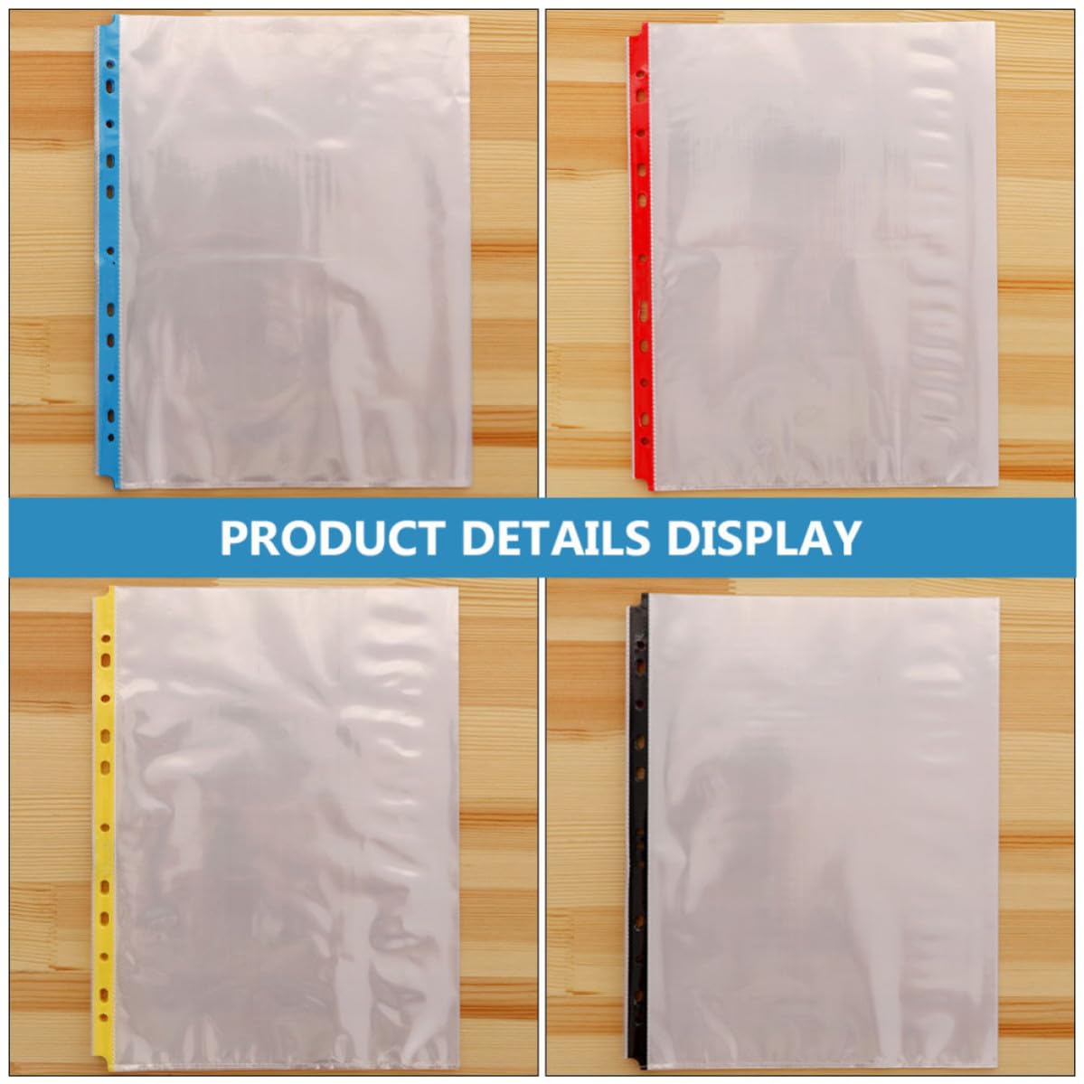 ULTECHNOVO Protège-pages A4 à 11 Trous en Pp Transparent, Pochette pour Documents de Bureau et École, Facile à Insérer, Lot de 100 Pièces pour Présentation et Rangement