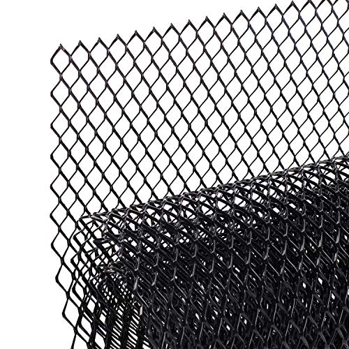 Image of AggAuto Universal 40 inchx13 inch Car Grill Mesh - Aluminum Alloy Automotive Grille Insert Bumper 6x12mm Hexagon Hole, One of the Most Multifunctional Shape Grids 100x33cm Black