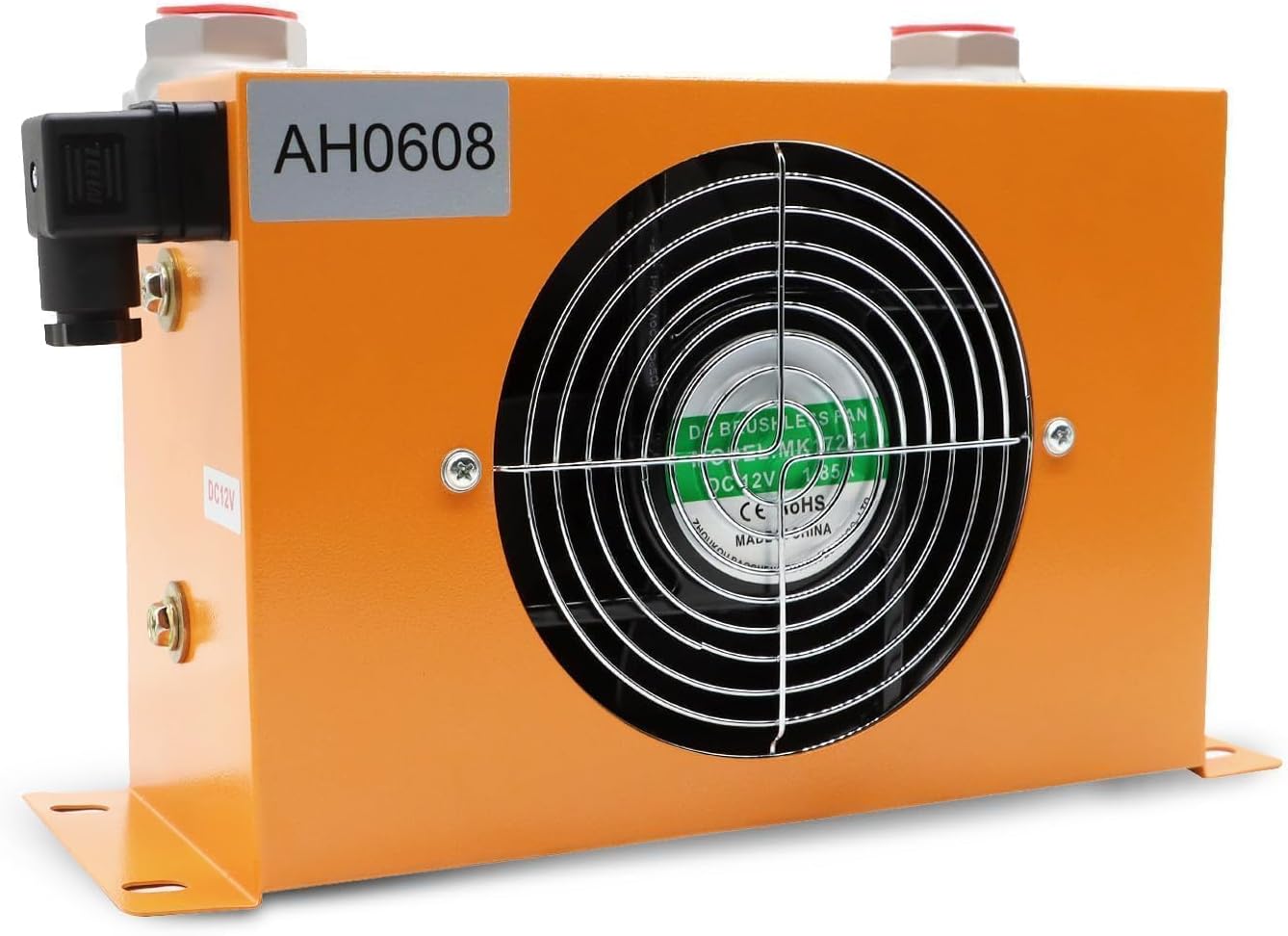 AH0608T-CA 60L/min Hydraulic Oil Cooler Cooled Radiator DC 12V 38W 1.3 Quare Meters Heat Dissipation