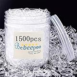 Clear Elastic Hair Bands，BEBEEPOO 1500pcs Mini Hair Rubber Bands with a Box/Bag, Soft Hair Elastics Ties Bands 2mm in Width and 30mm in Length-Hair Elastics - STRONG - REUSEABLE (box)