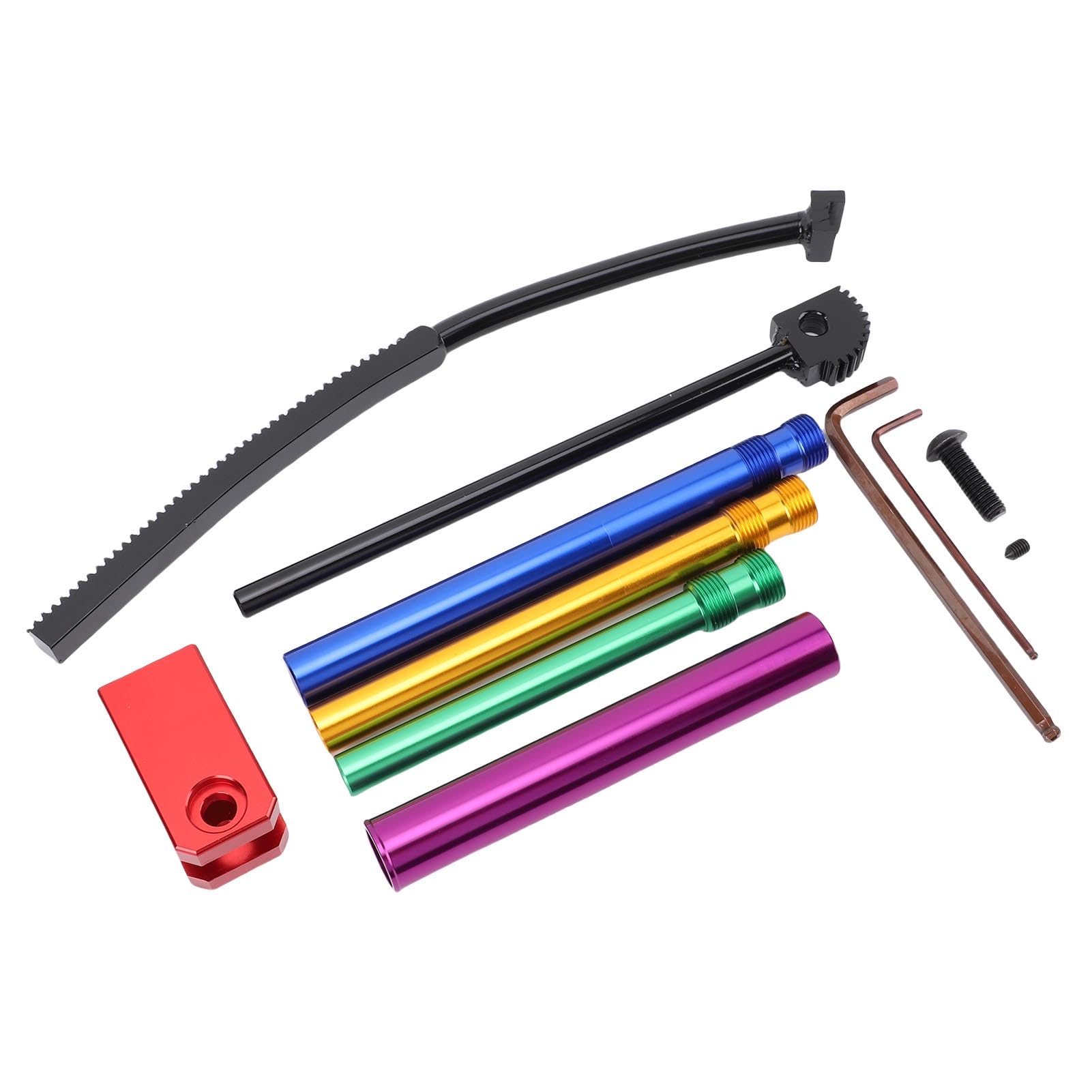 Ejoyous Herramienta para Cambiar Neumáticos de Moto de Cross, Kit de de Neumáticos de Aluminio con Piñón de Cremallera, Varillas de 15 a 25 Mm, Se Adapta a Ruedas de 16 a 21 Pulgadas para Conductores