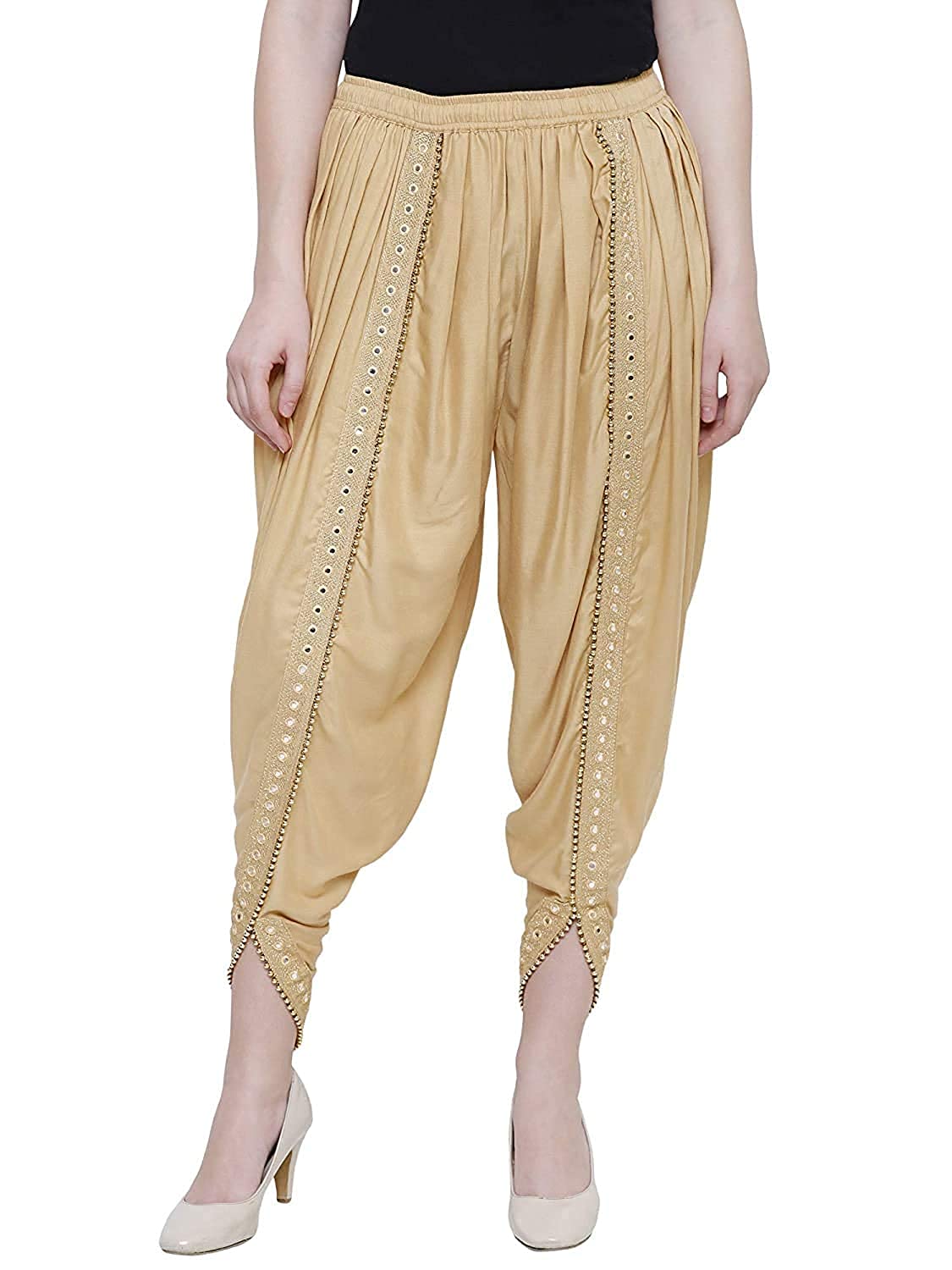 Rayon Harem Dhoti Pant for Women/Girls/Ladies | Free Size 28-38 | Length 37 | Solid Embroidered Dhoti Salwar for Stylish, Comfortable, and Trendy-image-32