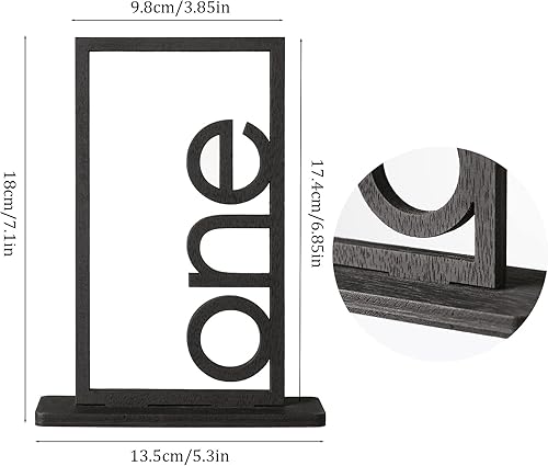 Miniatura 2 de Números de mesa de madera del 1 al 10, letreros de números de mesa de boda con soporte, perfectos para eventos de fiesta y recepción de catering