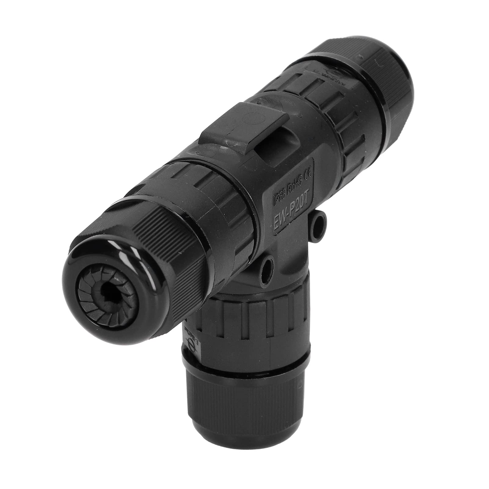 3 Way Cable Connector 2PCS T Type Tee Junction Box Connector IP68 Waterproof 450V 16A 9‑12mm 3 Way Cable Connector Conduit Fittings