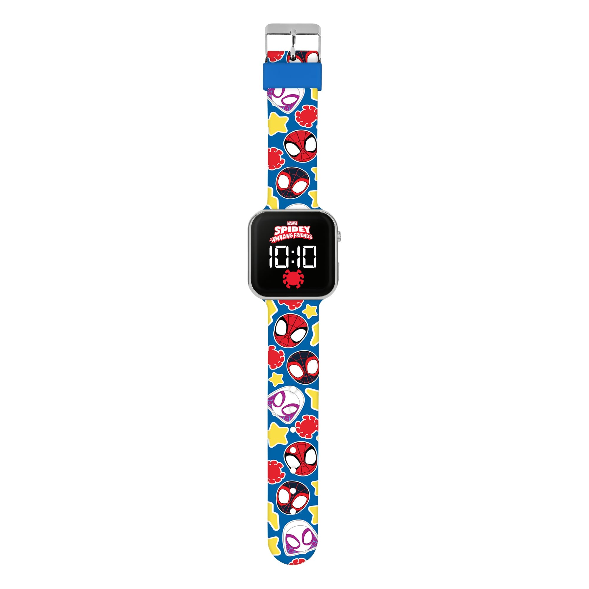 Disney Spidey and His Amazing Friends Reloj Digital LED de Cuarzo con Correa de Silicona