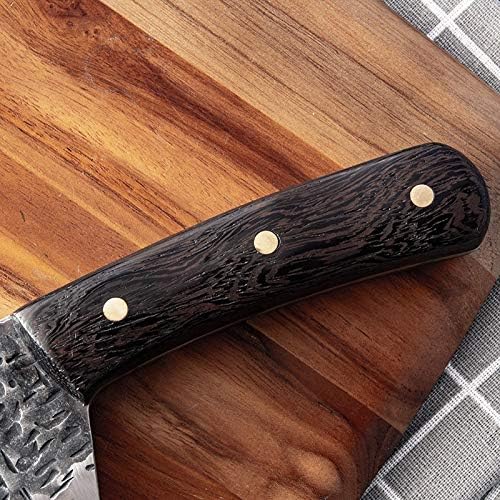 Meat Cleaver,Cleaver Knife, Hand Forged Kitchen Knife Hammer Pattern Chinese Style Kitchen Cutter 5Cr15 Stainless Steel Chop Cut Slice Cleaver Knives