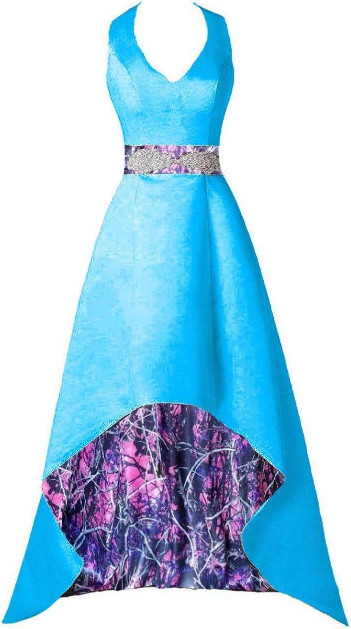 Camo Wedding Dresses Teal Country Wedding Dress Women's Camo Hi-Lo