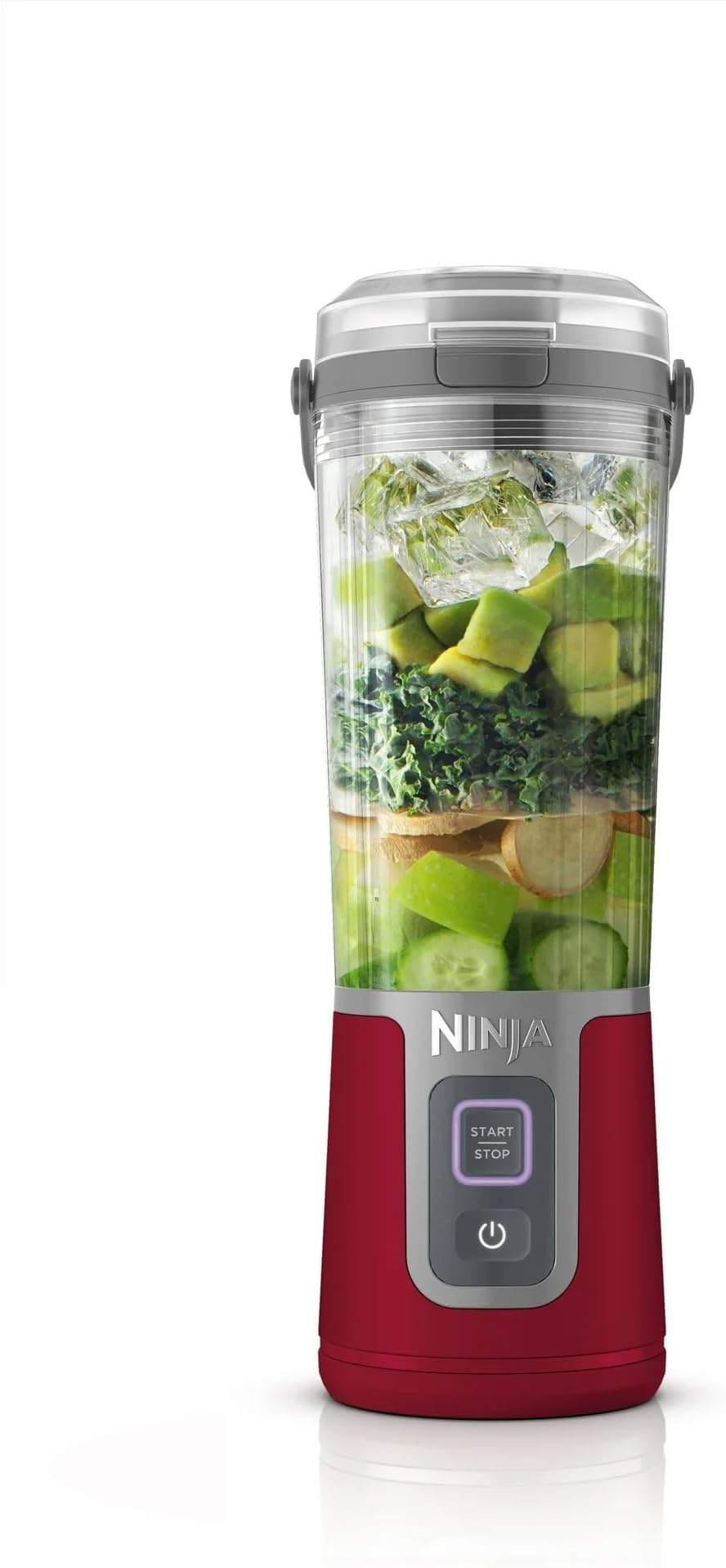 Ninja Blast 16 oz. Personal Portable Blender with Leak Proof Lid and Easy Sip Spout, Perfect for Smoothies, Cordless, USB-C Rechargeable, Dishwasher Safe Parts (Renewed) (Cranberry Red)