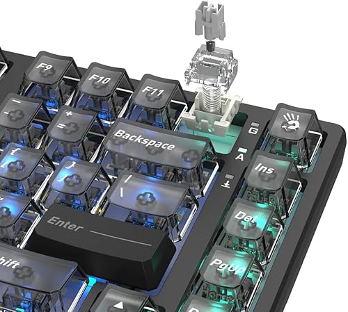 Miniatura 4 de Bloody MS76 Hall Effect Magnetic Gaming Keyboard Rapid Trigger Analog Control 82 Key RGB Wired Stellar Black Steller Negro,Crystal White