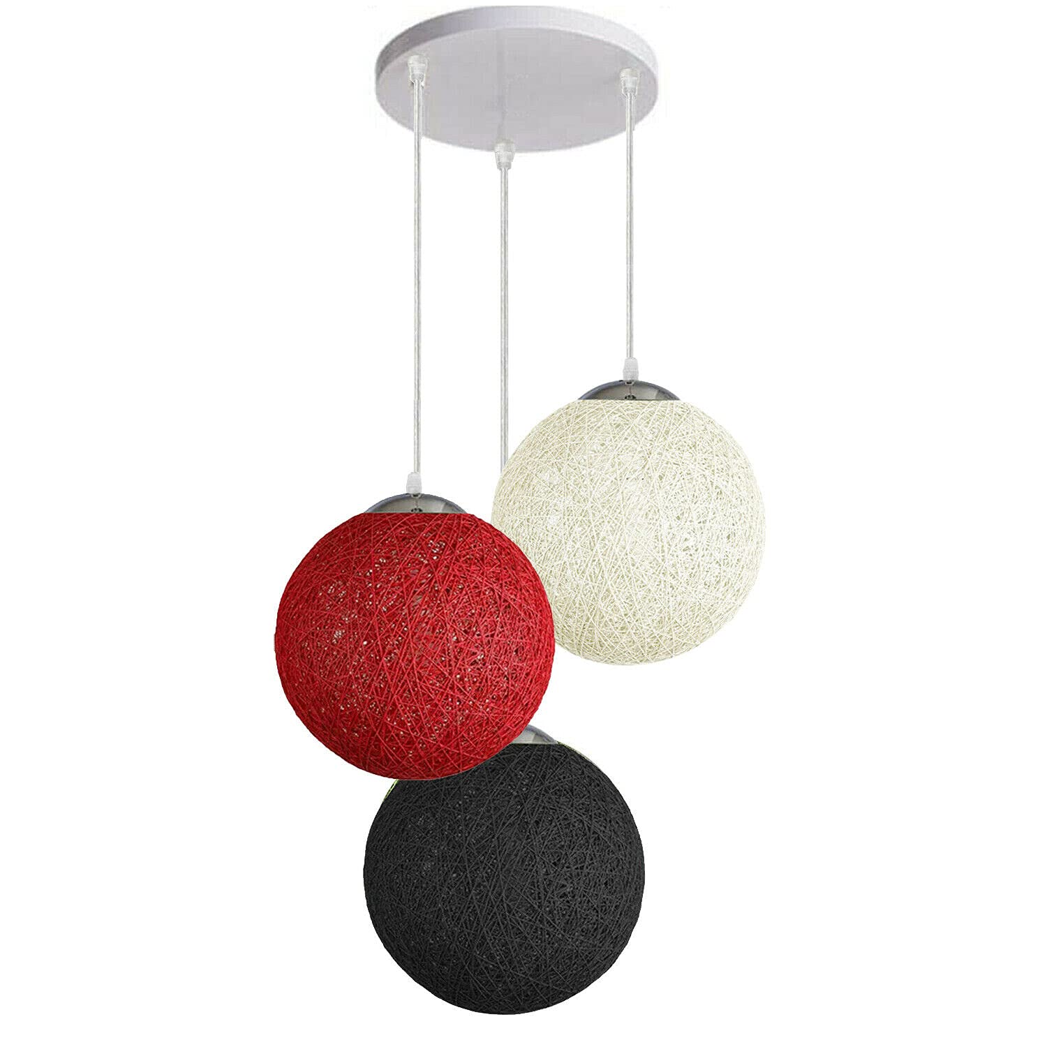 DC VOLTAGE Modern Rattan Ball Head Drop Ceiling Pendant Light Retro Wicker Hand Woven 20cm Ceiling Nest Cage Light Shade Indoor Nautical Decorative Hanging.