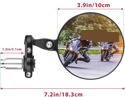 Miniatura 2 de Espejo de motocicleta compatible con MT07 MT09 R1 R3 compatible con Cafe Racer CB125R CBF125 Z900 Z750 Scooter Espejo de bicicleta (color  paquete