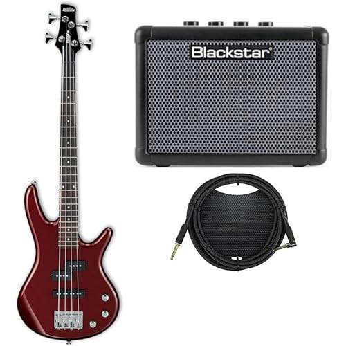 Ibanez MiKro Short-Scale Bass Guitar (GSRM20) Bundle with FLY3 Bass Amp and Instrument Cable (3 Items)