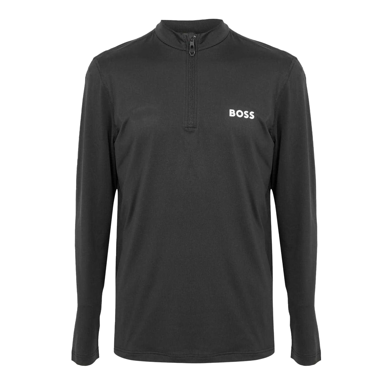 Boss Men's Black Green 1/4 Zip Performance Tracksuit Top in Size L, Sports Direct