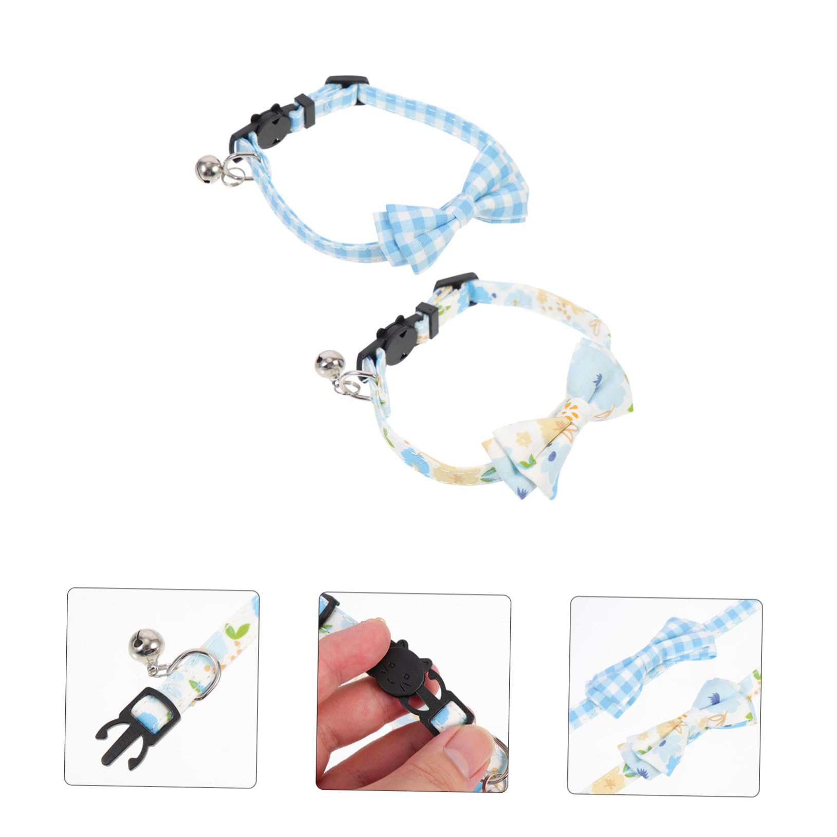 Sosoport 6pièces Colliers Extérieurs Résistants pour Chats Et Chiens De Colliers Décoratifs avec Nœud Et Clochette pour Kittens Et Animaux De Compagnie