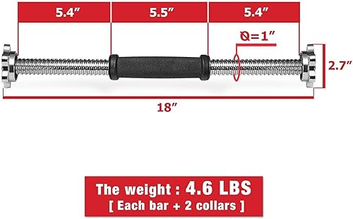 Miniatura 2 de JINCAN - Mancuernas roscadas y asas ajustables para mancuernas (1 pulgada)