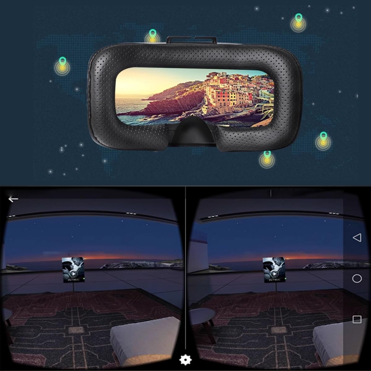 Gafas VR inteligentes de realidad virtual HD: gafas VR con protección ocular con luz azul, gafas VR inteligentes de realidad virtual HD, se pueden usar gafas VR for sistemas Android IOS: regalos ideal