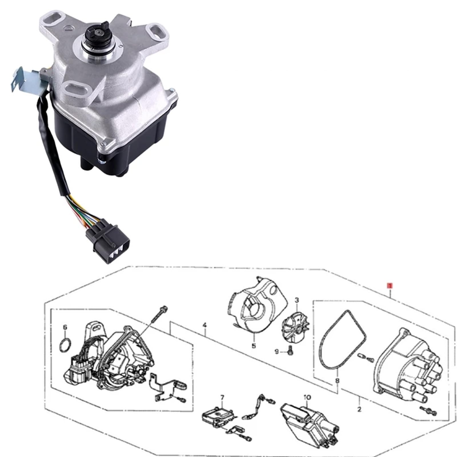 Sostituzione del Gruppo Distributore di Accensione per Autoveicoli Snorvixre 30100-Pel-J01 Td63U 30100-Pe1-J01 Gruppo Distributore di Accensione