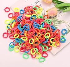 Adilish 100 Pcs Baby Hair Ties, Seamless Cotton Toddler Hair Ties for Girls and Kids, Multicolor Small Soft Hair Elastics Ponytail Holders(10Colors) (Cartoon Band)