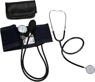 Blood Pressure Kit, Professional Manual Cuff Sphygmomanometer Manual Blood Pressure Cuff and Stethoscope Kit, Large Upper Arm Cuff, Personal Use At Home, Travel Office