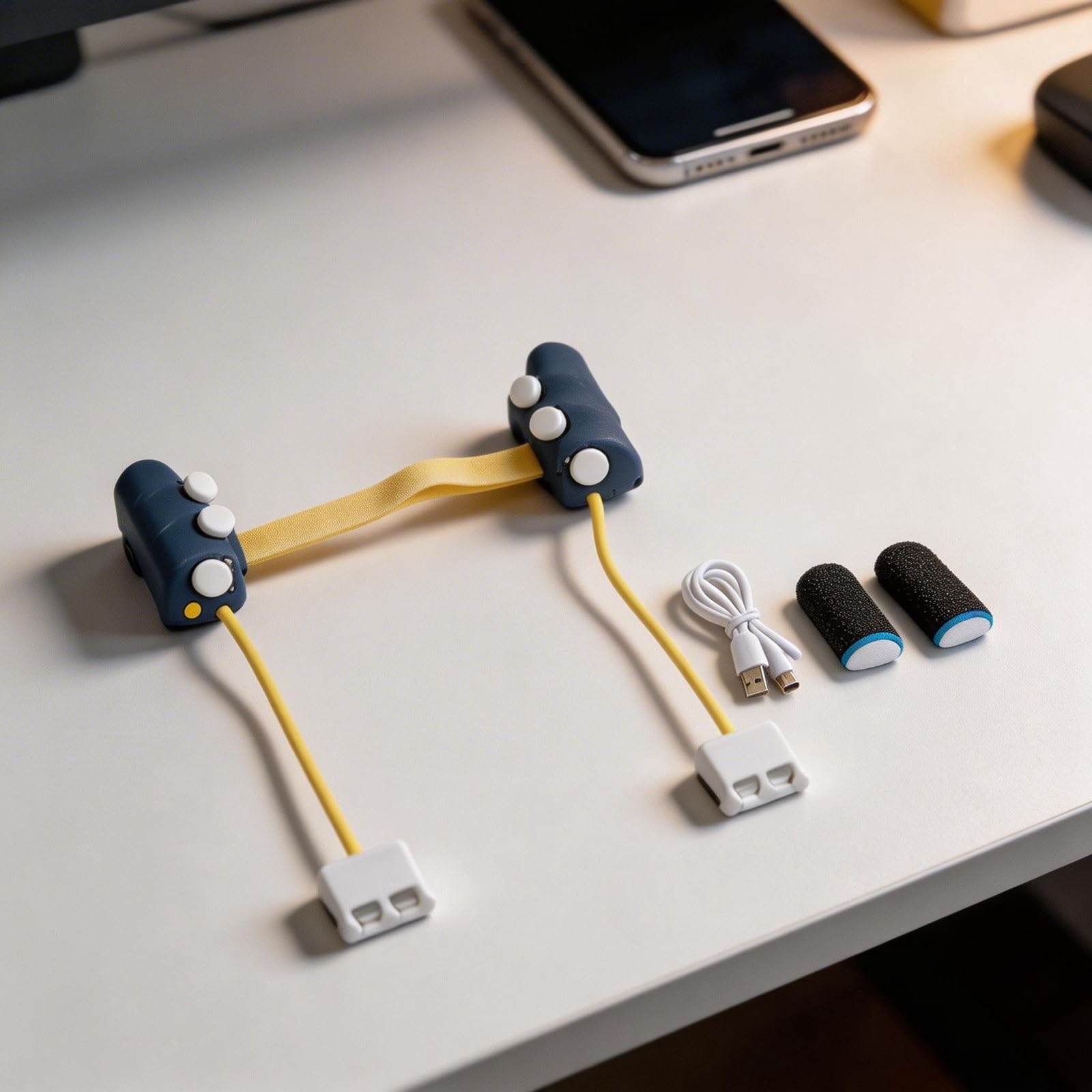 Controlador magnético para iPad con carcasa de impresión 3D, fijación rápida, varios botones y función de encendido continuo, portátil con correa de muñeca amarilla (12,4 ~ 13,5)