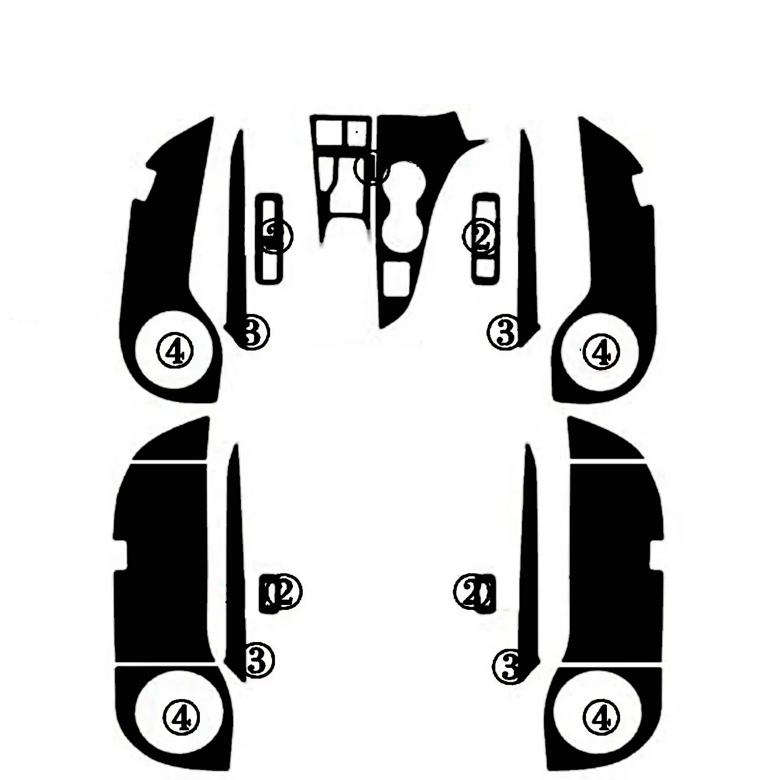 Autocollants de poignée de porte de panneau de commande central Lexus RX