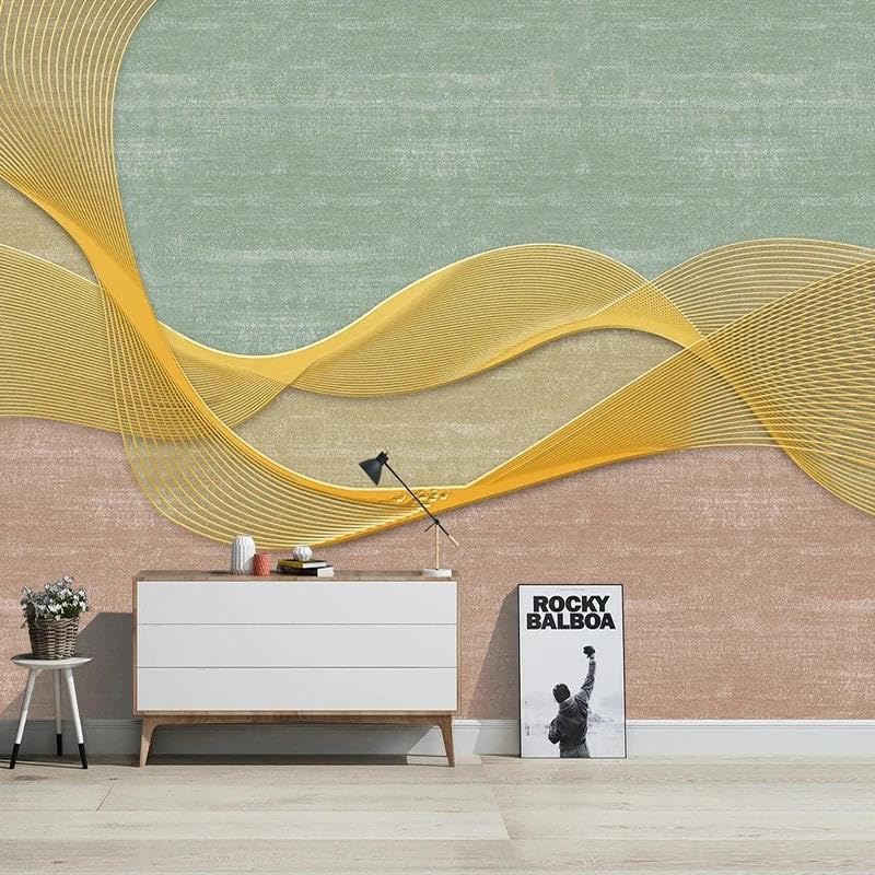 Papier peint mural 3D rose graphique autocollant chambre et salon