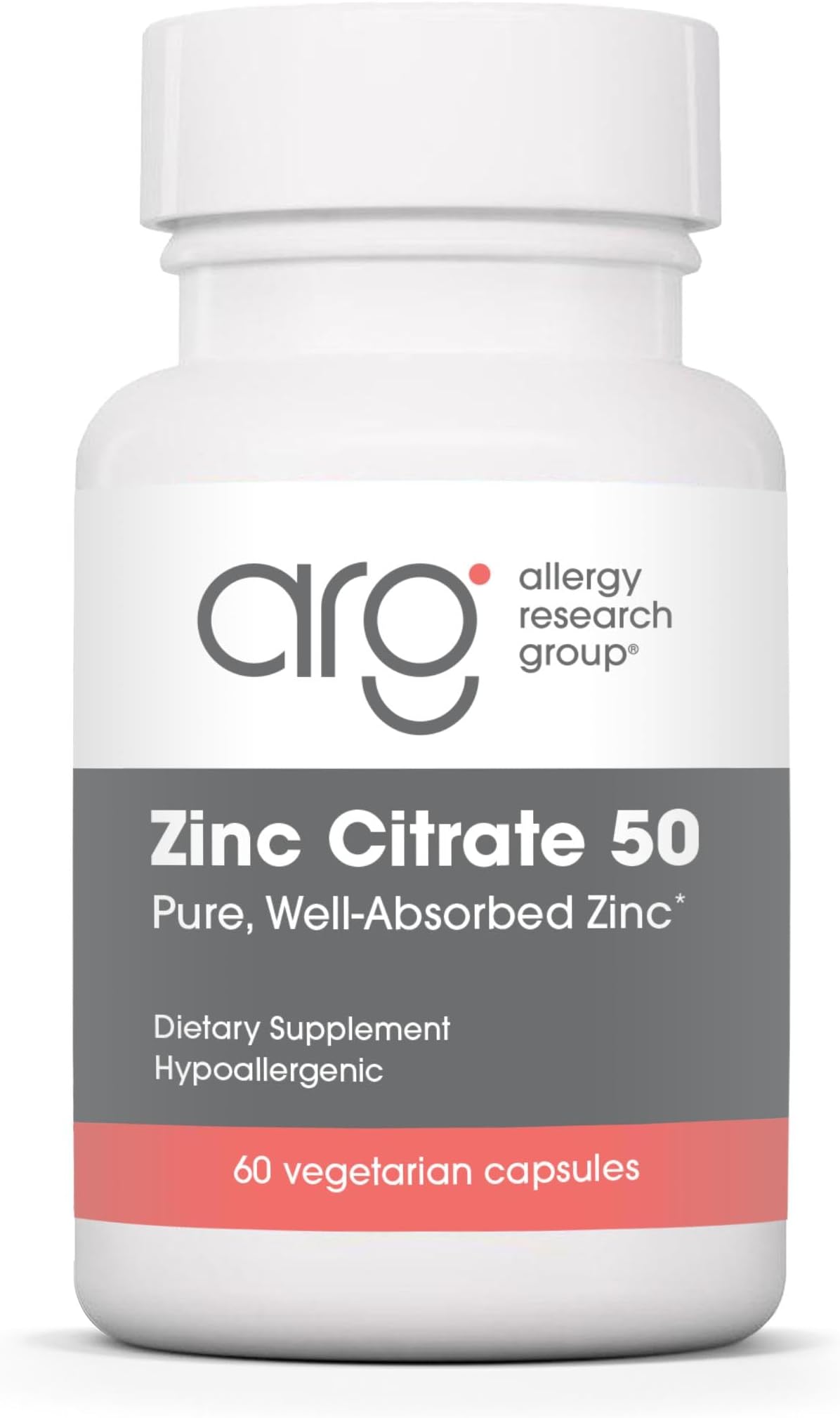 ARG Zinc Citrate 50 mg Immune Support, 60 Capsules