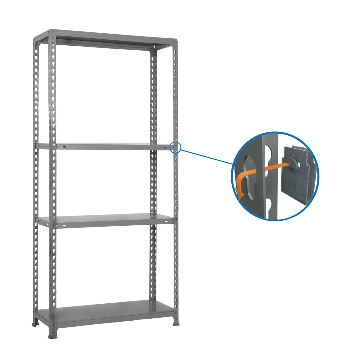 SimonRack Estantería Metálica Almacenaje 4 Niveles Capacidad Carga 70 kg, Blanco, 150x80x40