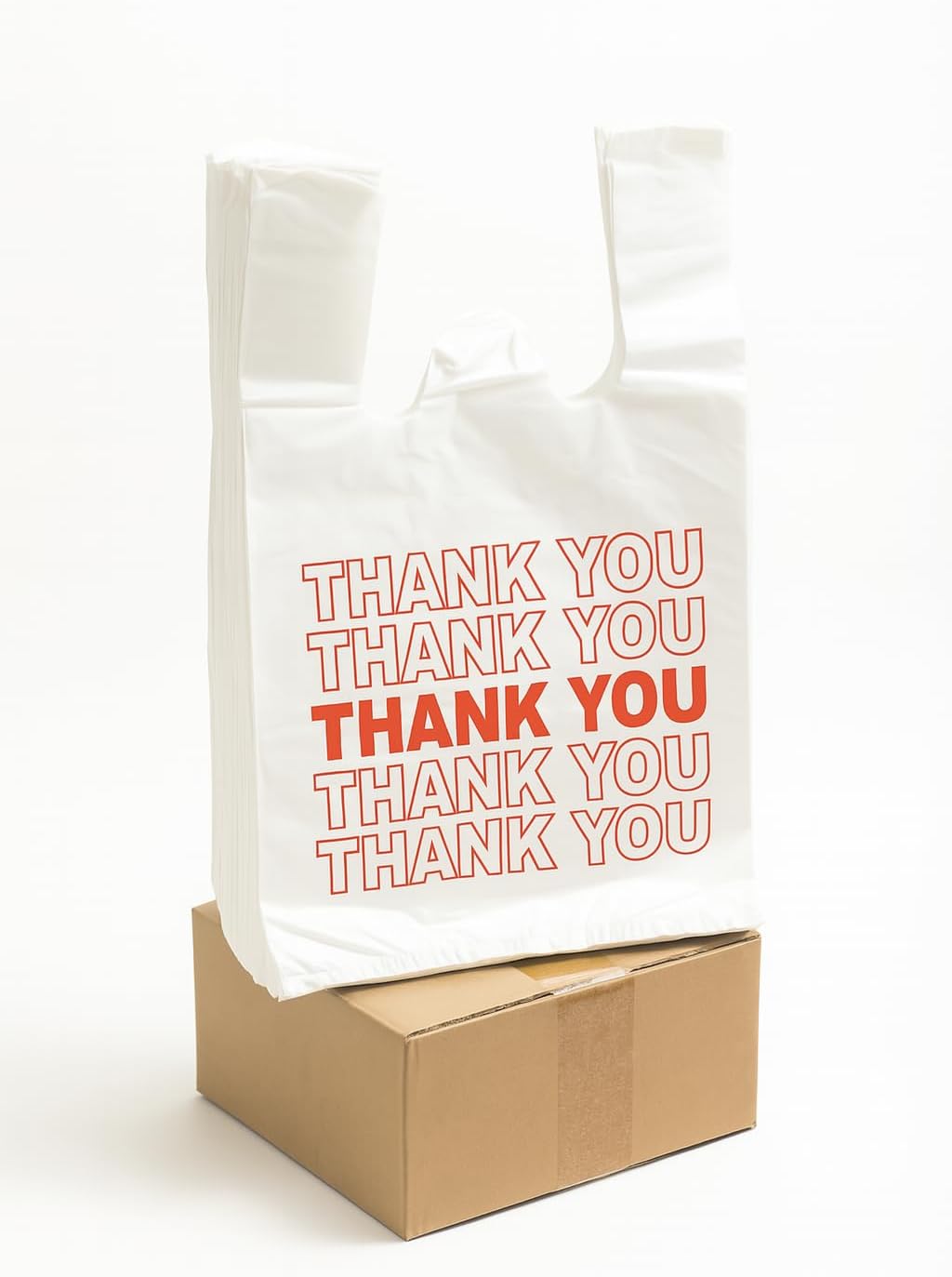 Thank You Plastic Bags 1000 Count – 12x7x22 Inches – Heavy Duty Gift Bags T-Shirt Shopping Bags for Grocery, Restaurant, Convenience Store, Retail & Takeout Use