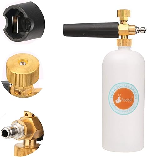 Miniatura 2 de Foseal Cañón de espuma de nieve ajustable con perilla de latón resistente, pistola de espuma de liberación rápida de 14 pulgadas para pistola de