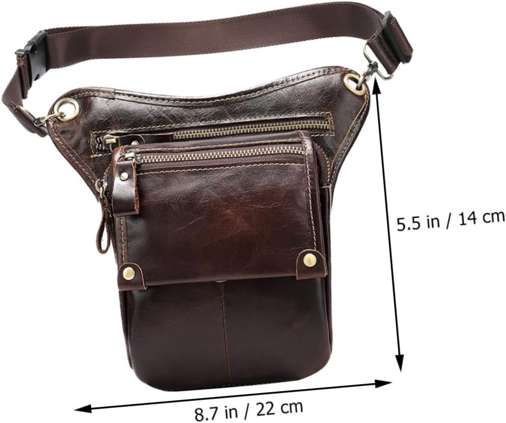 PRETYZOOM Vintage Waist Bag for Men Multi-function Sports Pouch with Wear-resistant Design Phone Storage Waist Pack for Hiking Running Biking and Outdoor Activities