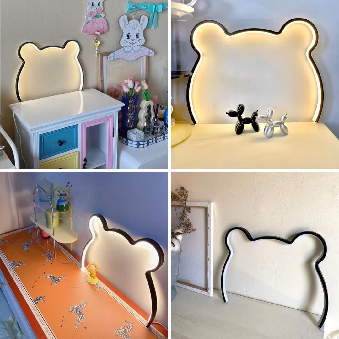Lampa ścienna LED w kształcie misia, lampka nocna, lampka nocna, lampa nocna, lampa stołowa do sypialni, ładowanie przez USB, możliwość ściemniania