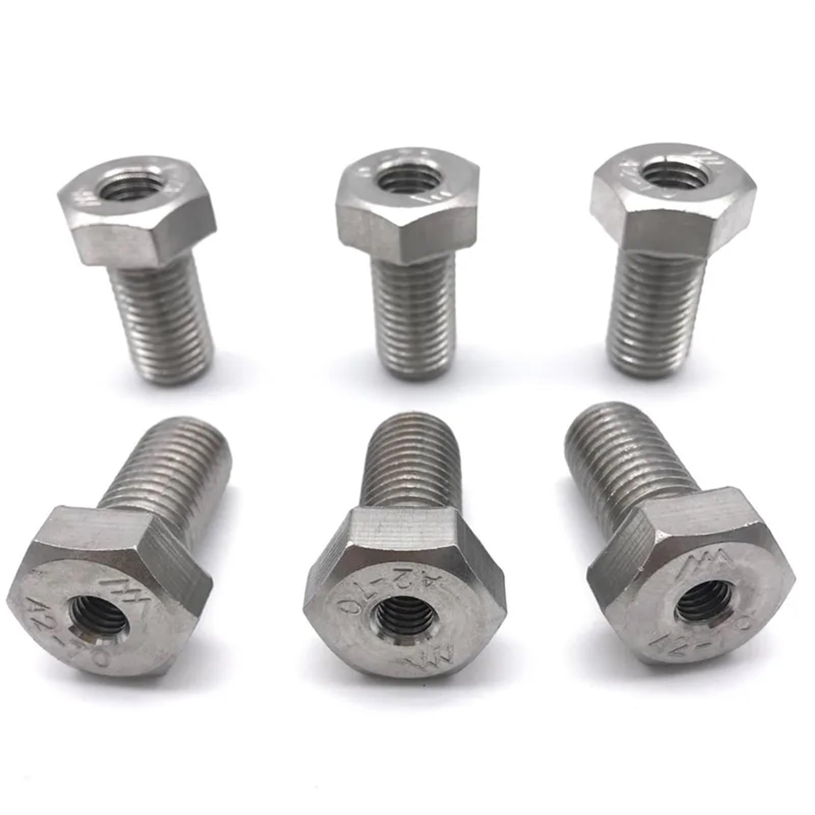 2 set 304 bulloni esagonali esterni in acciaio inossidabile con filettatura interna ed esterna, vite adattabile, dado elicoidale cavo, dimensioni M6-M20(M12X30XM8)