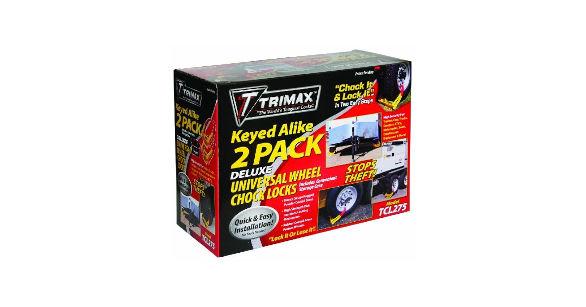 Amazon.com: Trimax TCL275 Wheel Chock Lock 2-Pack : Trimax
