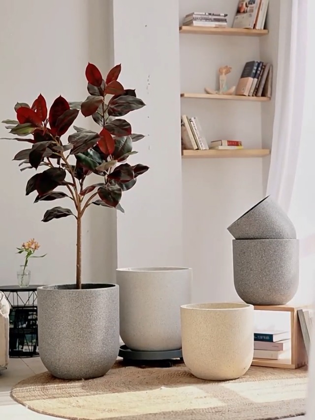 Amazon.co.jp: JUHAN 大型 シンプル壺 マグネシウムプランター 植木鉢